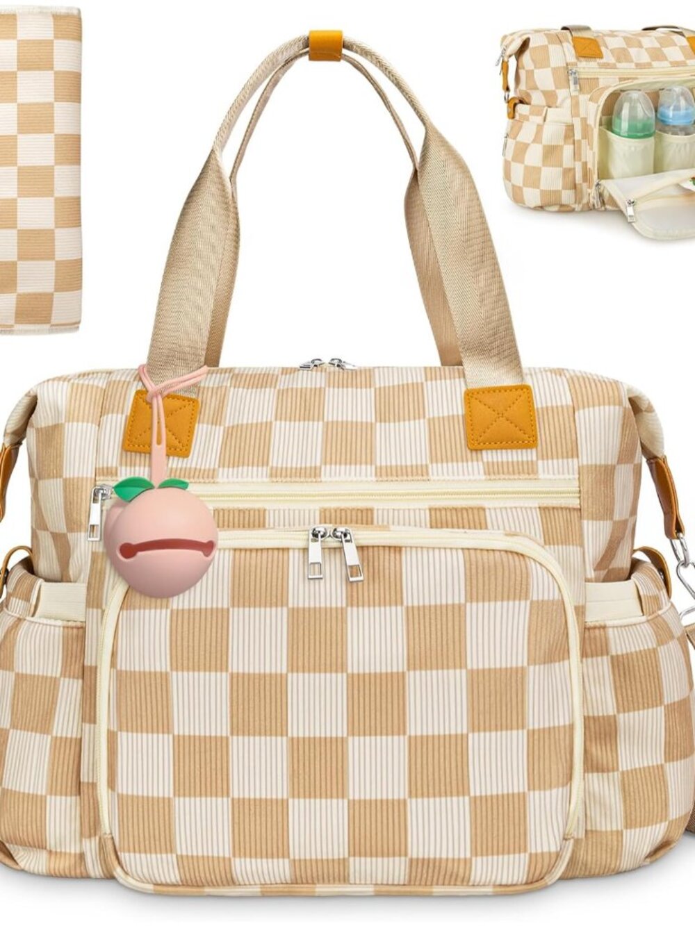 Diaper Bag Tote, Puffer Diaper Tote Bags for Women Lightweight Travel Work Hospi